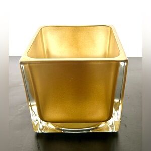 4” Gold cube / square vase / votive holder